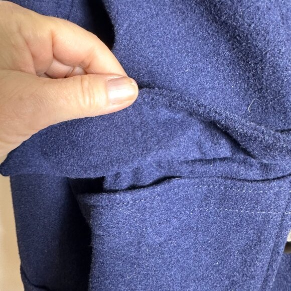 GAP KIDS Wool Blend Nautical Toggle Close Hooded Jacket Coat, Navy Blue | Sz. LG - Picture 5 of 6